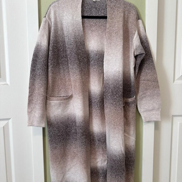 Liverpool Open Front Long Line Cardigan Sweater Cafe Ombre Women's Size Medium - Picture 3 of 5